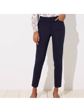 LOFT Navy Cropped Slim Ankle Pants
